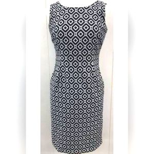 Jones Studio Separates, EUC Women's Sheath Dress, Sz 4, Black & White Pattern